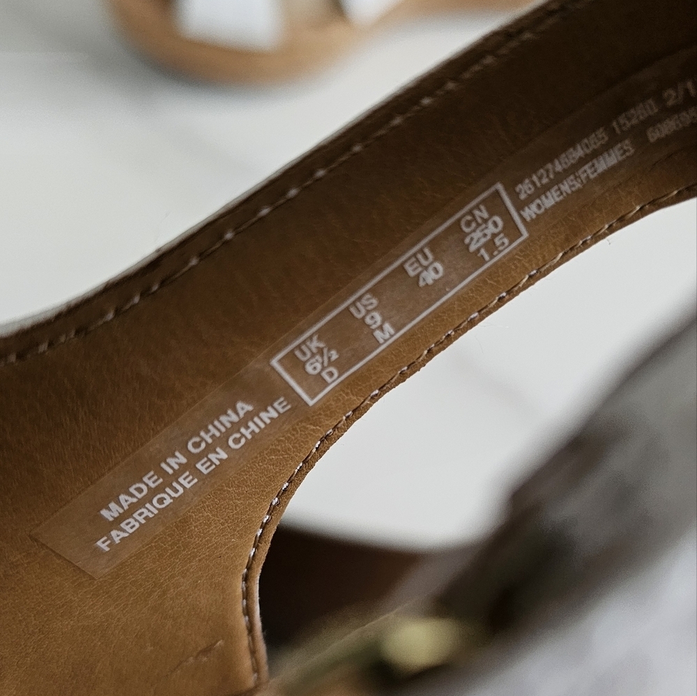 NEW Clarks White Leather Adjustable Strap Cork Wedge Sandals Size 9M - Picture 6 of 8